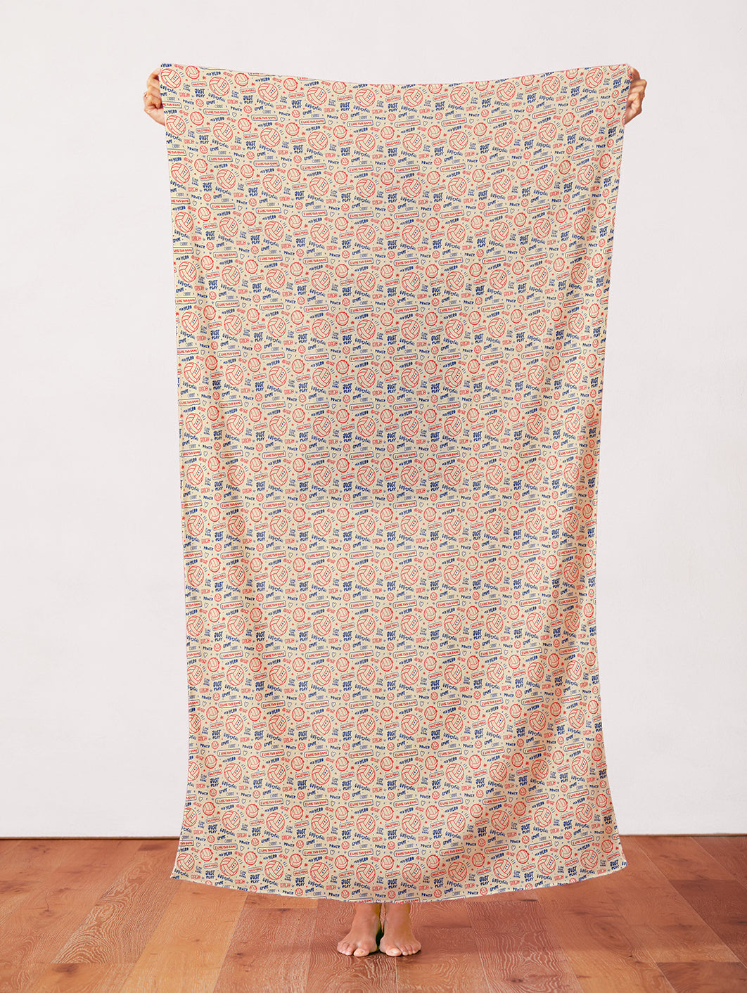 Volleyball Text - Red/Blue