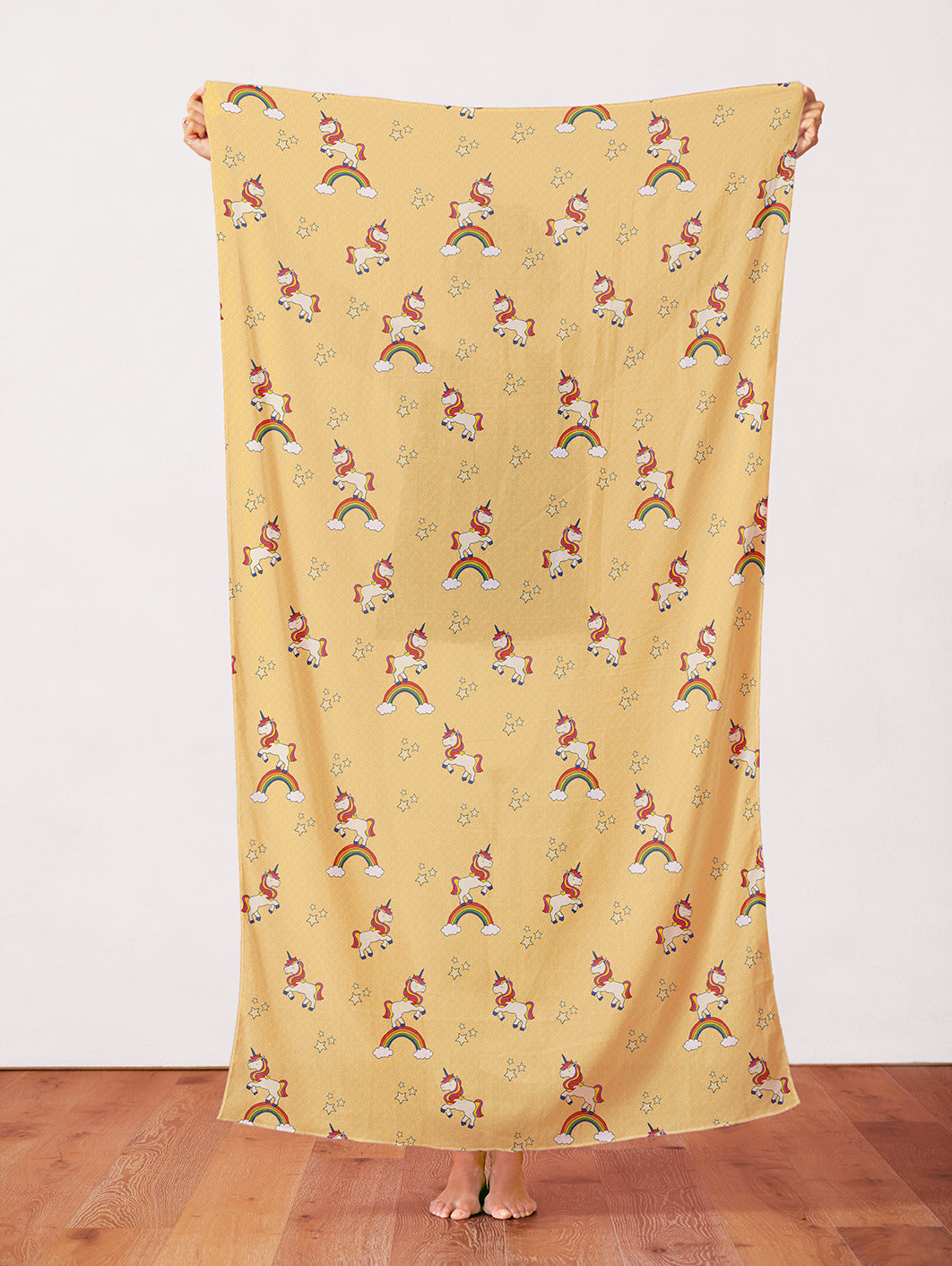 Unicorn On Rainbow - Yellow