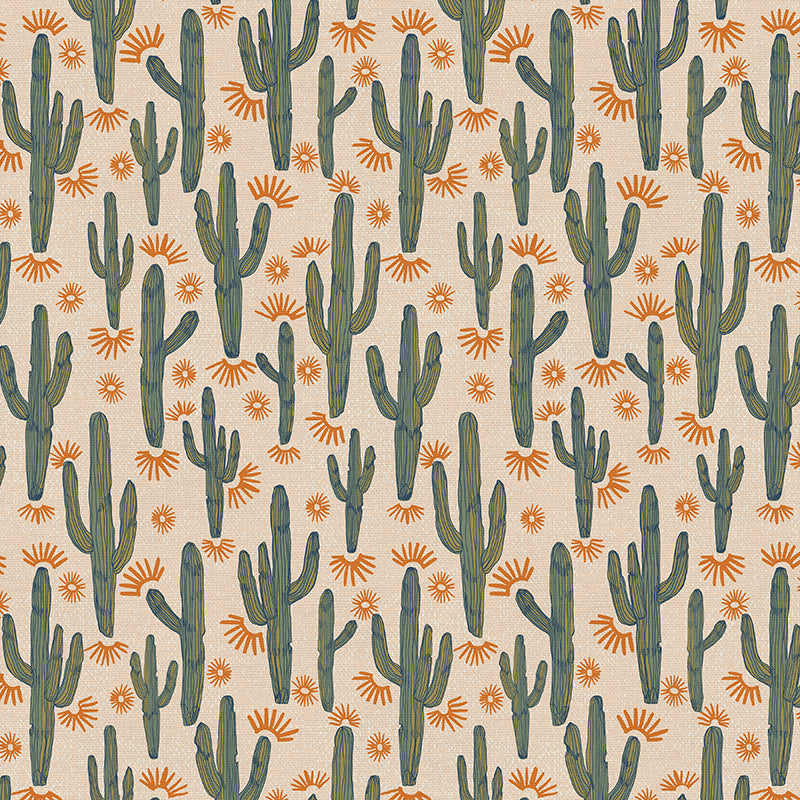 cactus and succulent fabric Dancing Saguaro Cactus