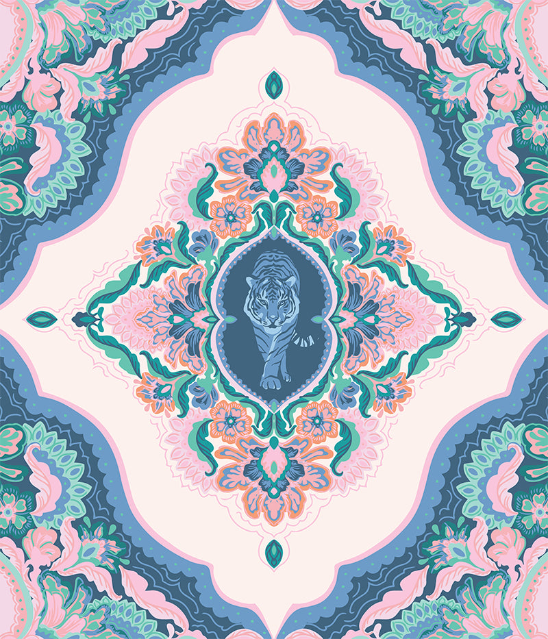 Tiger Panel - Tan/Blue