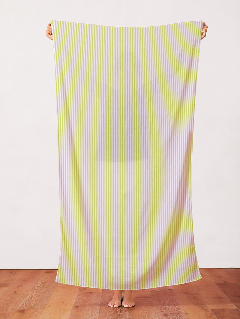 Tailored Ticking - Lime Green