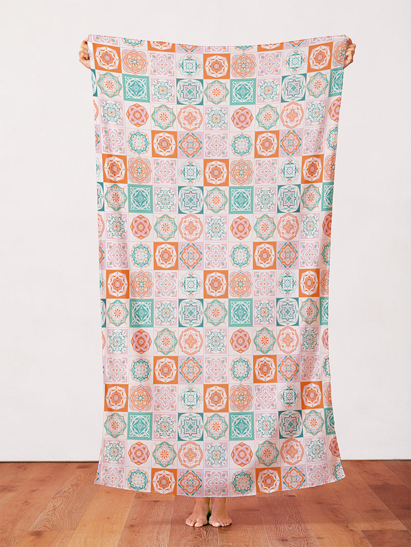 Arabesque Tilework - Teal/Orange