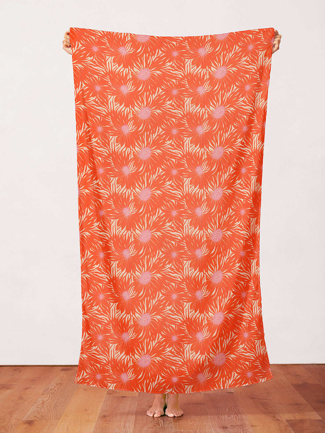 Whimsical Petals - Red on Cream