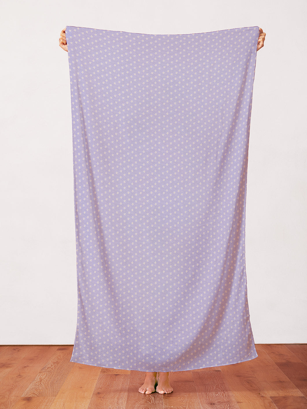 Floral Grid - White on Blue