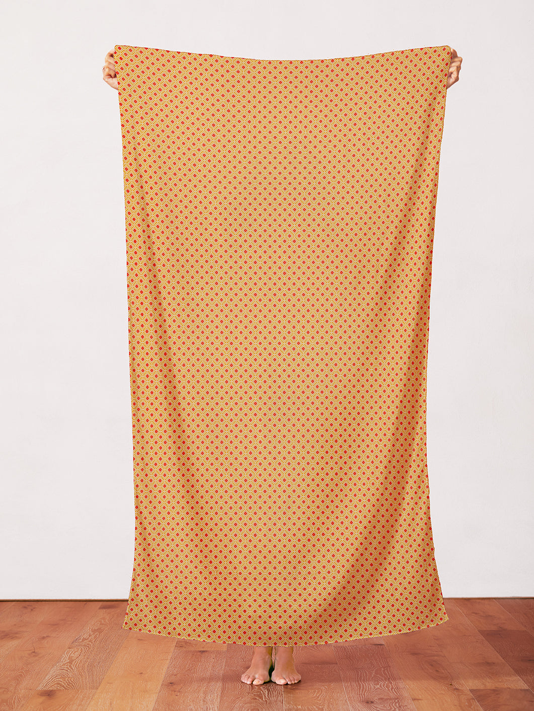 Geometric Floral - Red/Gold