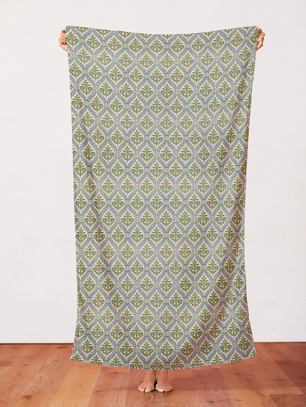 Folk Damask - White/Green