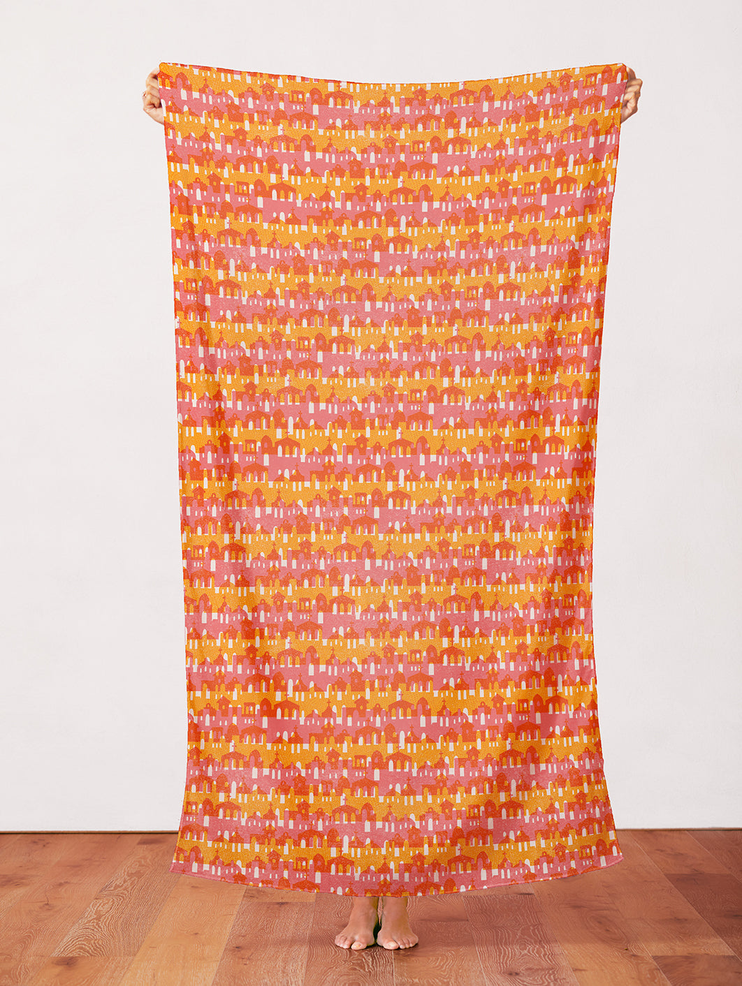 Town Building Stripe - Pink/Orange