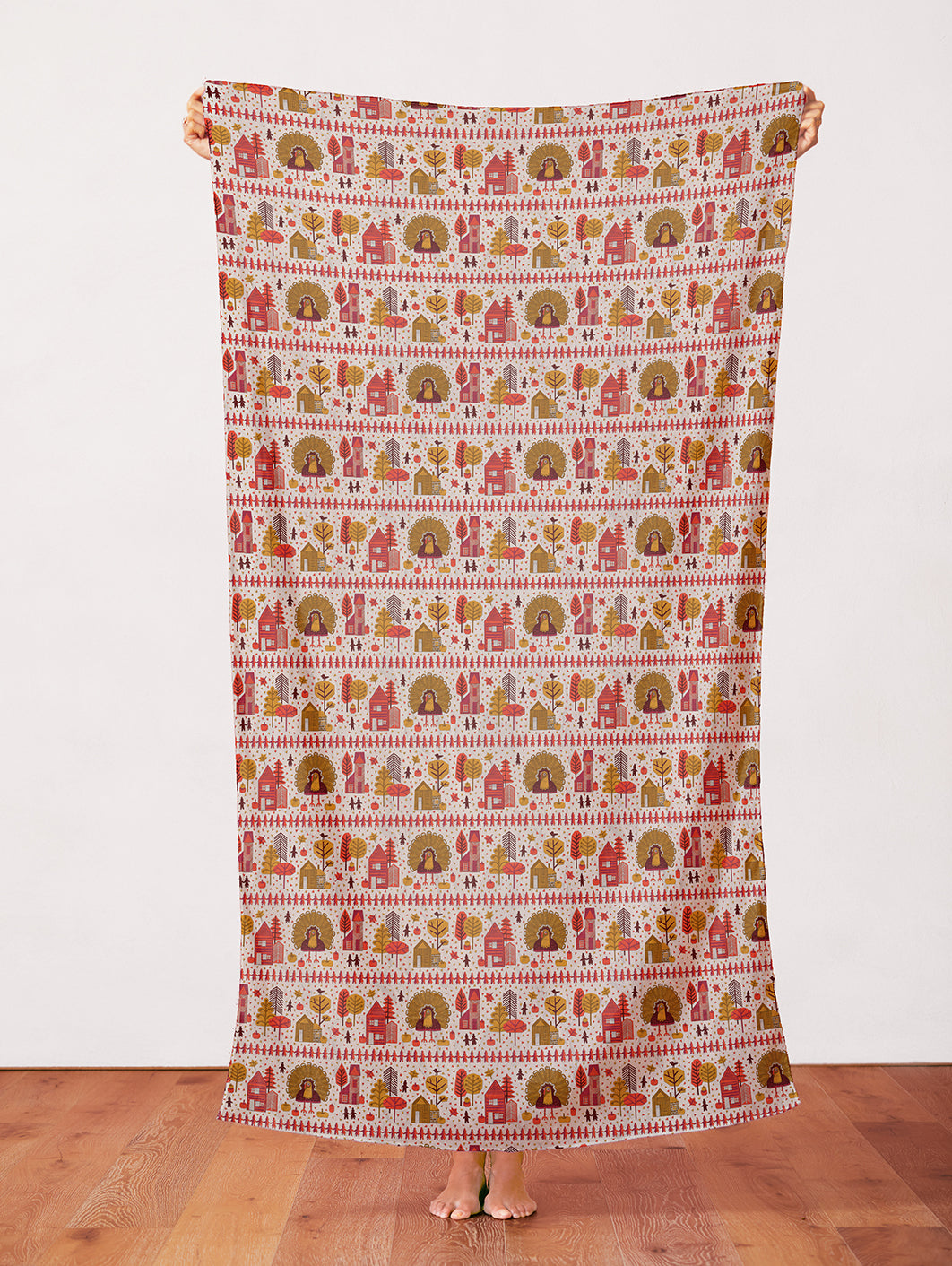 Thanksgiving Paper-Cut - Cream/Red