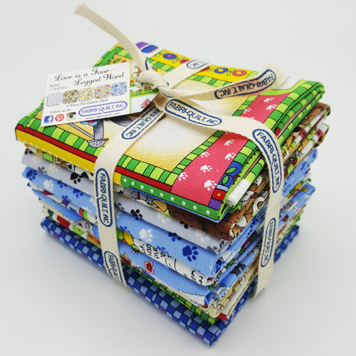 Love is a Four-Legged Word - Fat Quarter Pack 10 PC