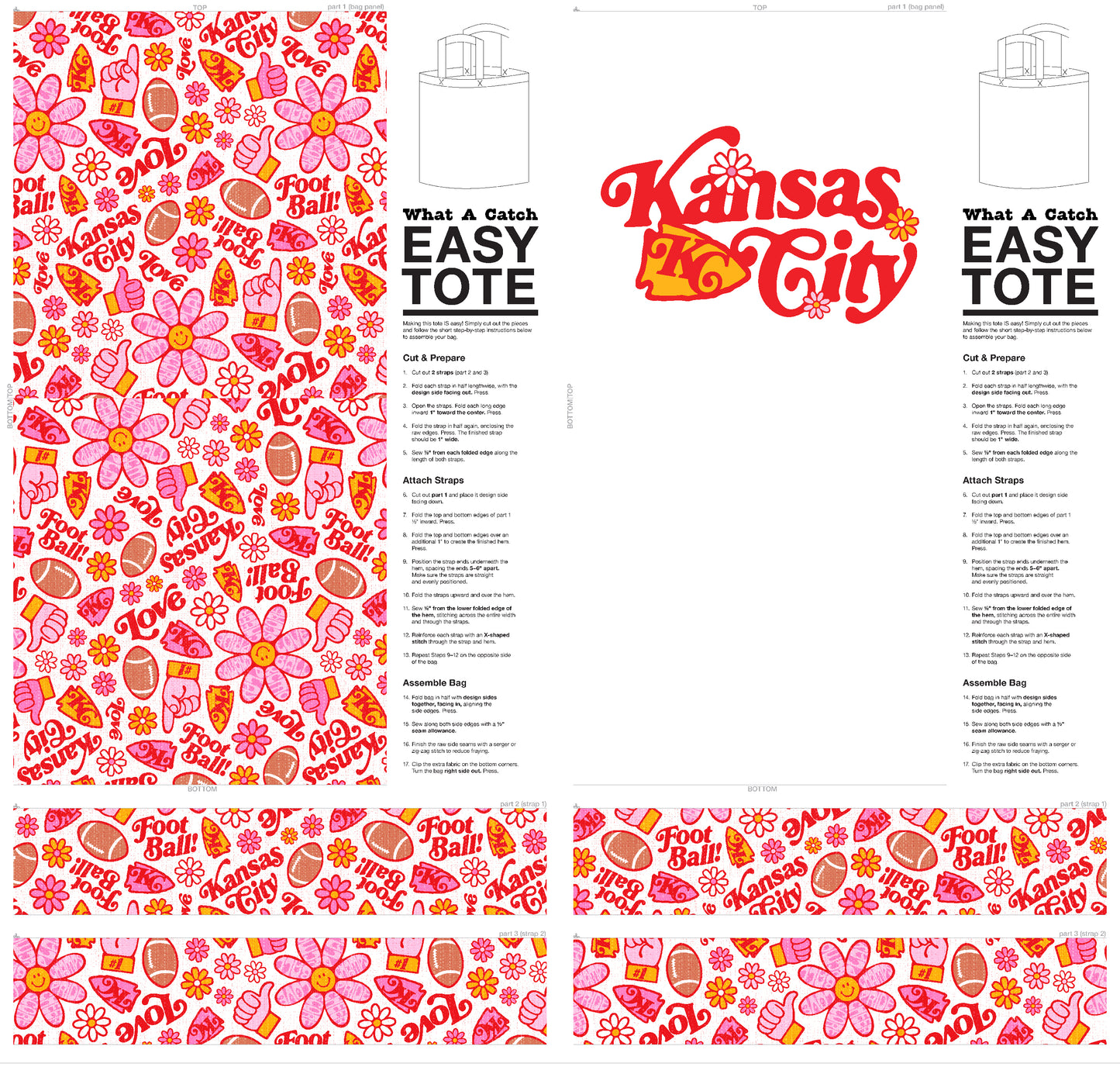 Easy Tote Panel - Retro KC
