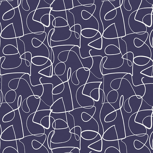 Squiggly Lines - Navy