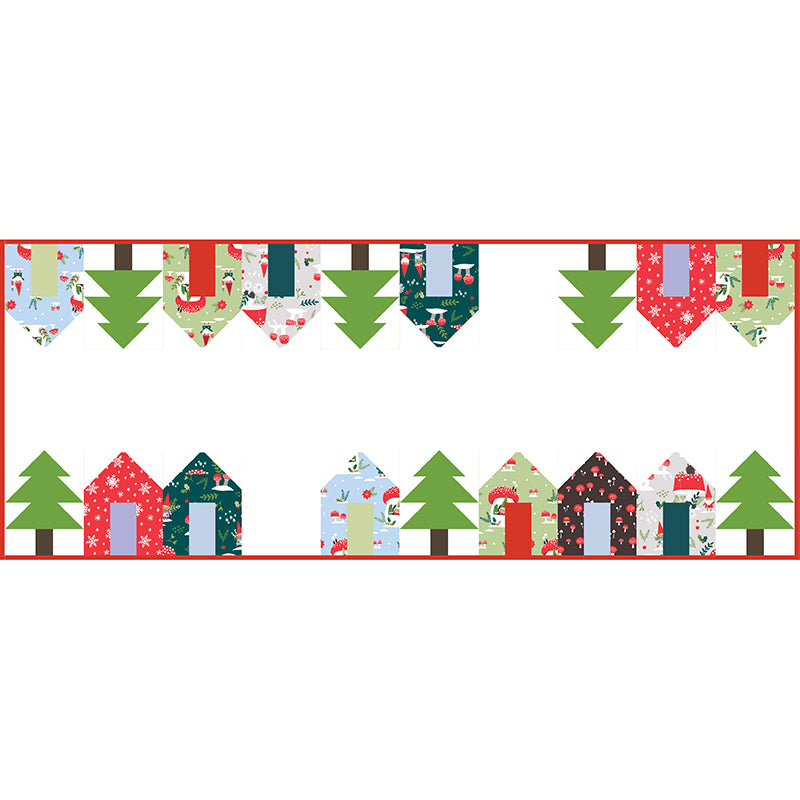 Quilt Pattern - Holiday Lane Table Runner by Cluck Cluck Sew