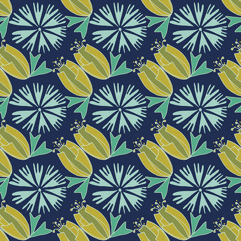 Tulips & Flowers - Blue