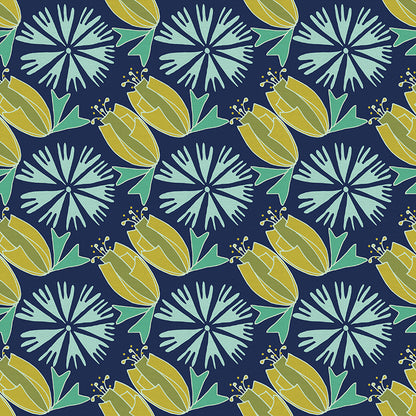 Tulips & Flowers - Blue