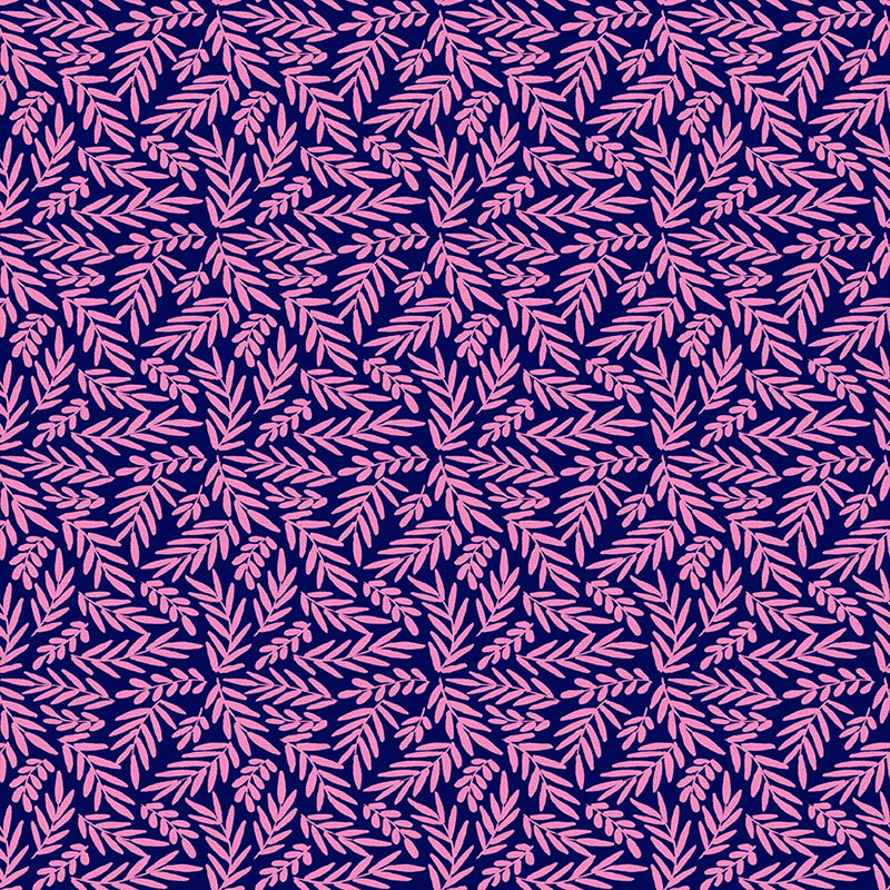 Ferns - Navy/Dark Pink