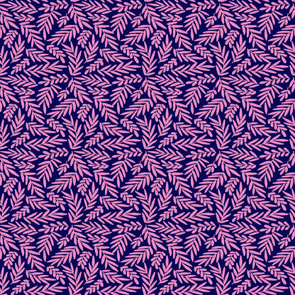 Ferns - Navy/Dark Pink