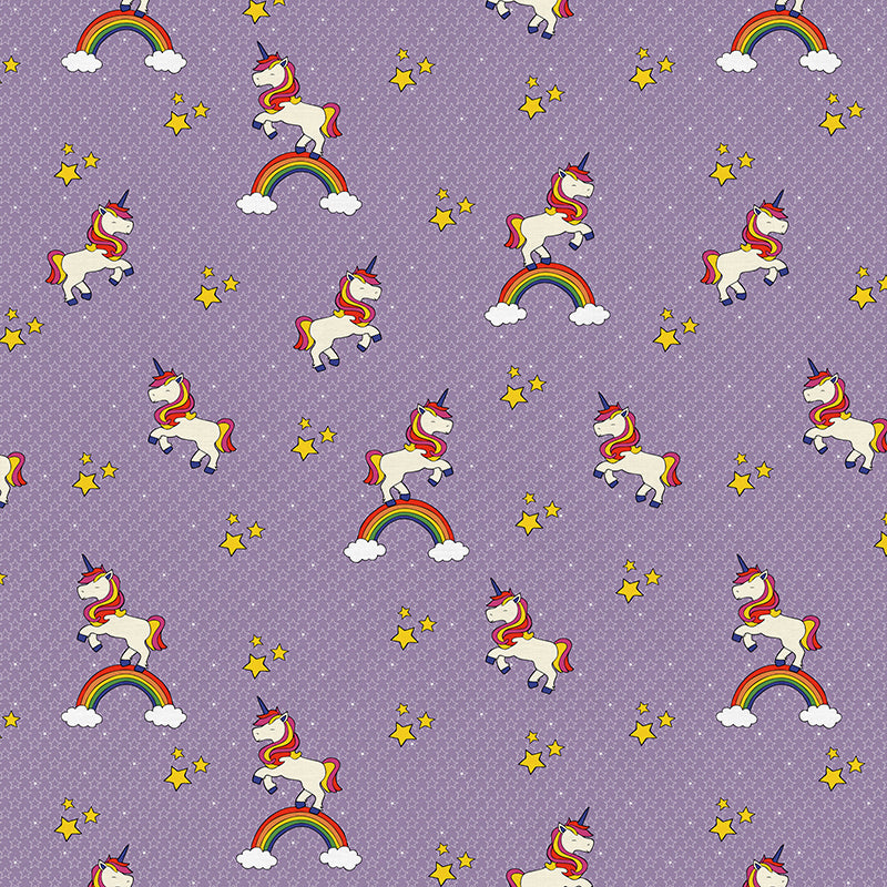 Unicorn On Rainbow - Purple