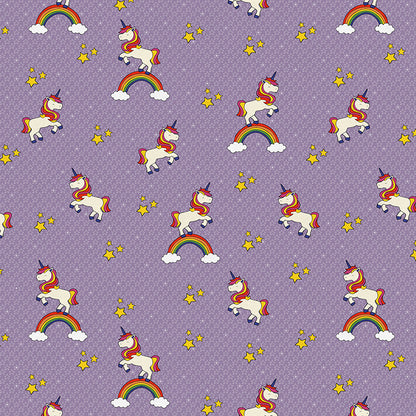Unicorn On Rainbow - Purple