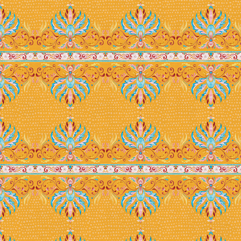 Floral Stripe - Yellow