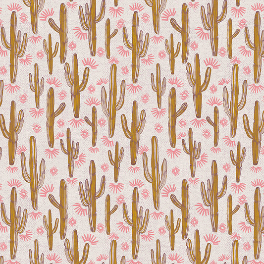 Dancing Saguaro Cactus - Gold/Pink