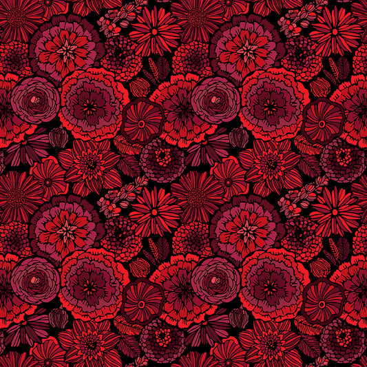 Blooming Elegance - Dark Red