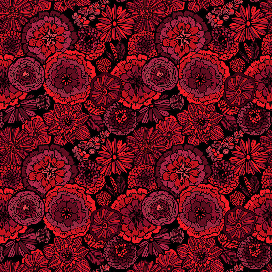Blooming Elegance - Dark Red