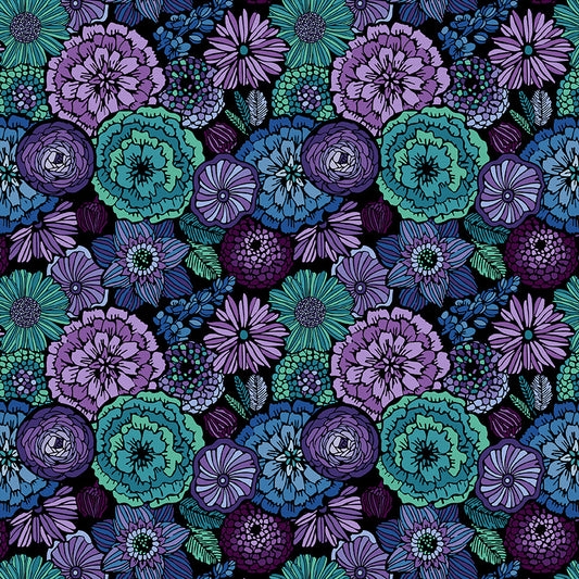 Blooming Elegance - Green/Purple