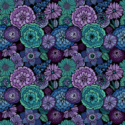 Blooming Elegance - Green/Purple