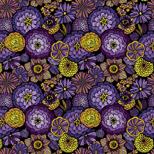 Blooming Elegance - Purple/Yellow