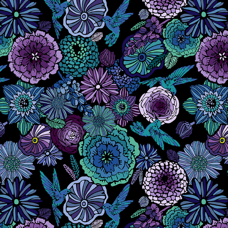 Flower Garden - Green/Purple