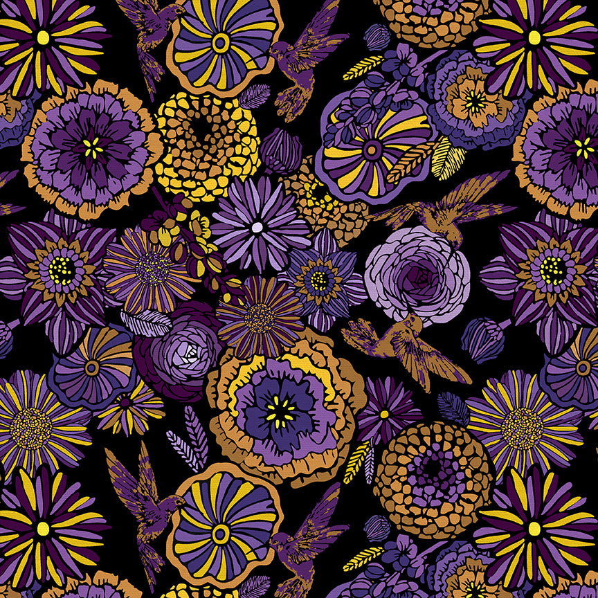 Flower Garden - Purple/Yellow