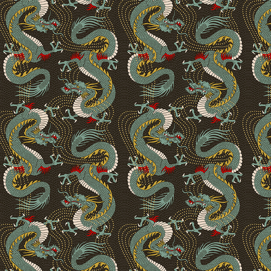 Pattern Dragon Blaack Bold Dragon - Black – Paintbrush Studio Fabrics