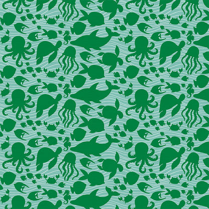 Ocean Outlines - Green