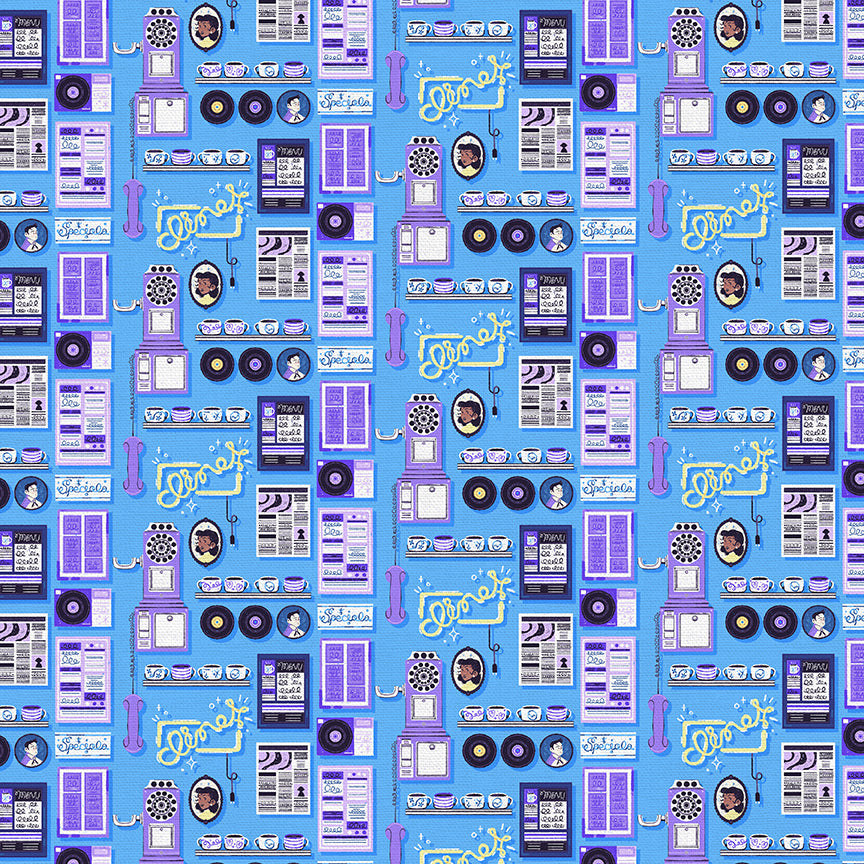 Diner Decor - Blue/Purple