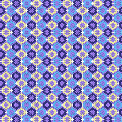 Floral Wallpaper - Purple/Blue