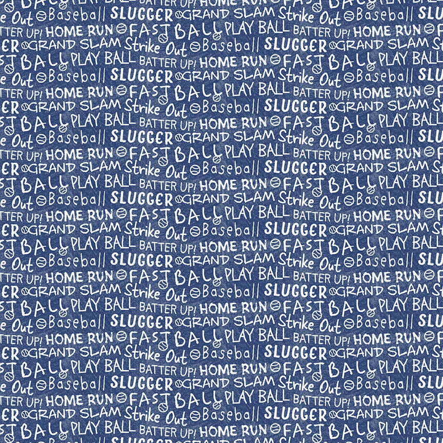 Baseball Words - Dark Blue