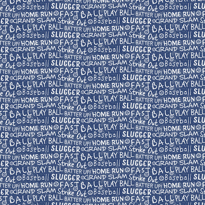 Baseball Words - Dark Blue