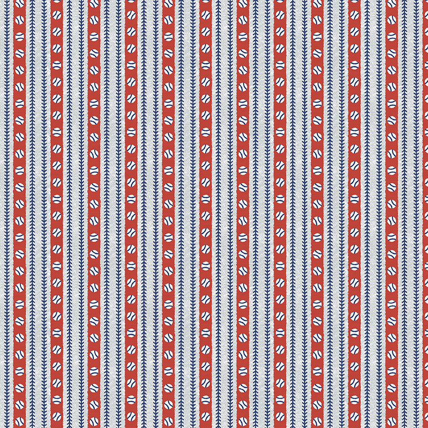 Baseball Stitch Stripes - Dark Blue/Red