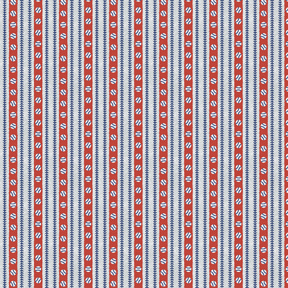 Baseball Stitch Stripes - Dark Blue/Red