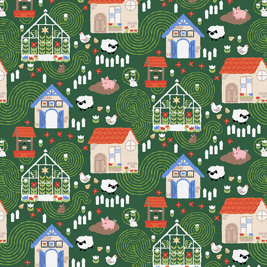 Cozy Cottages - Dark Green