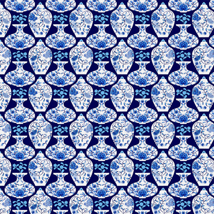 Porcelain Pots - Dark Blue