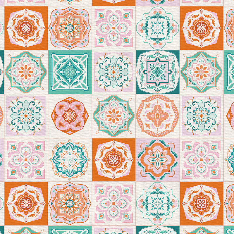 Arabesque Tilework - Teal/Orange
