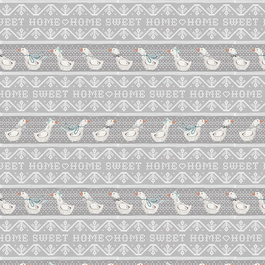 Duck Cross Stitch - Grey