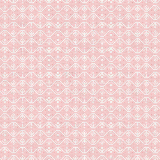 Cross Stitch Floral - Pink