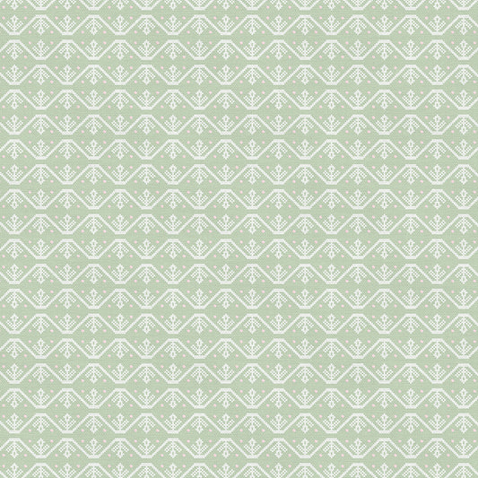 Cross Stitch Floral - Green