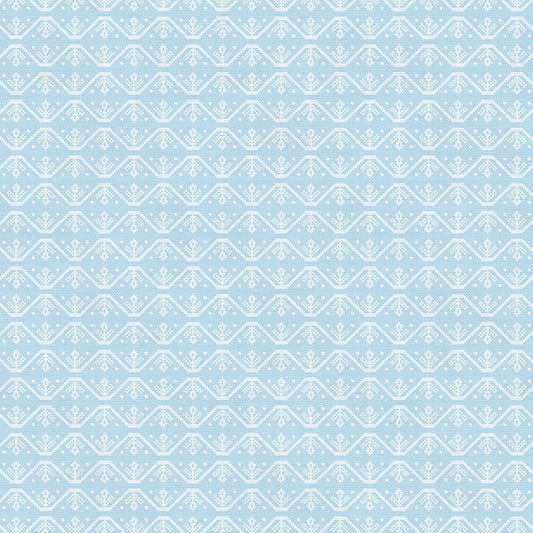 Cross Stitch Floral - Blue