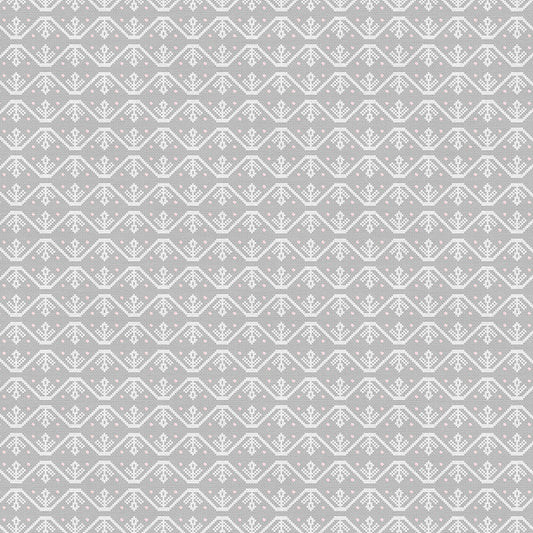 Cross Stitch Floral - Grey