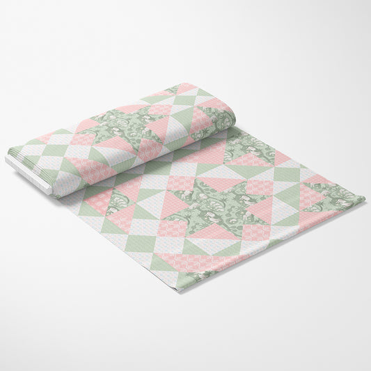 Goose Tales Cheater Quilt - Pink/Green