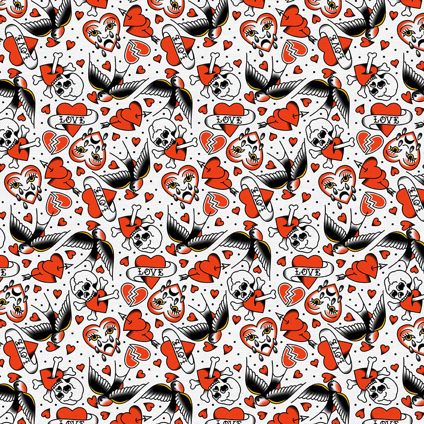 Heart Eagle Tattoos - White