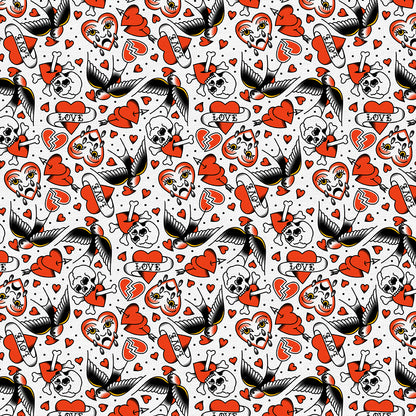 Heart Eagle Tattoos - White